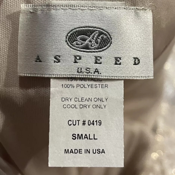 Aspeed Shimmery Champagne Floral Brocade Sleeveless Gown NWT Size Small - Picture 8 of 16